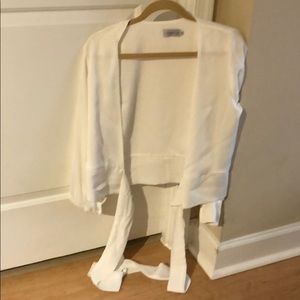 Lioness White Silk Wrap Blouse